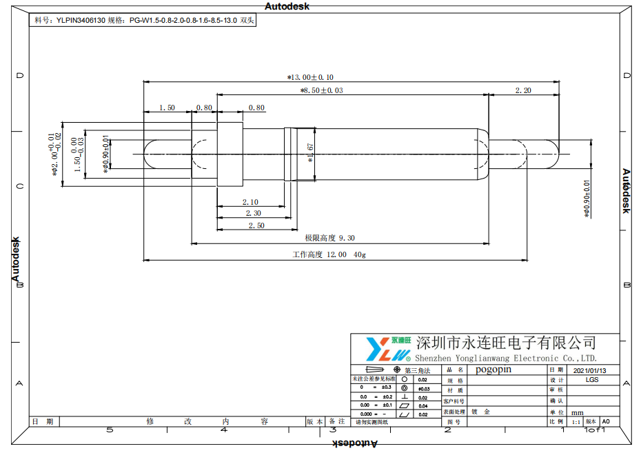 雙頭pin彈簧針插圖
